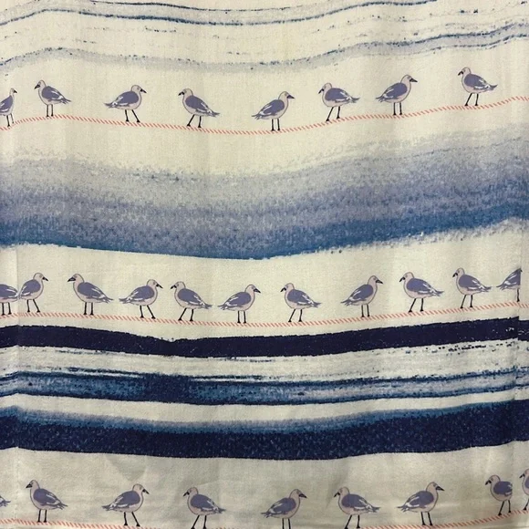 LAURA ASHLEY Seagull Stripe Beach Cotton Fit & Flare Dress Size 12 - Picture 8 of 9